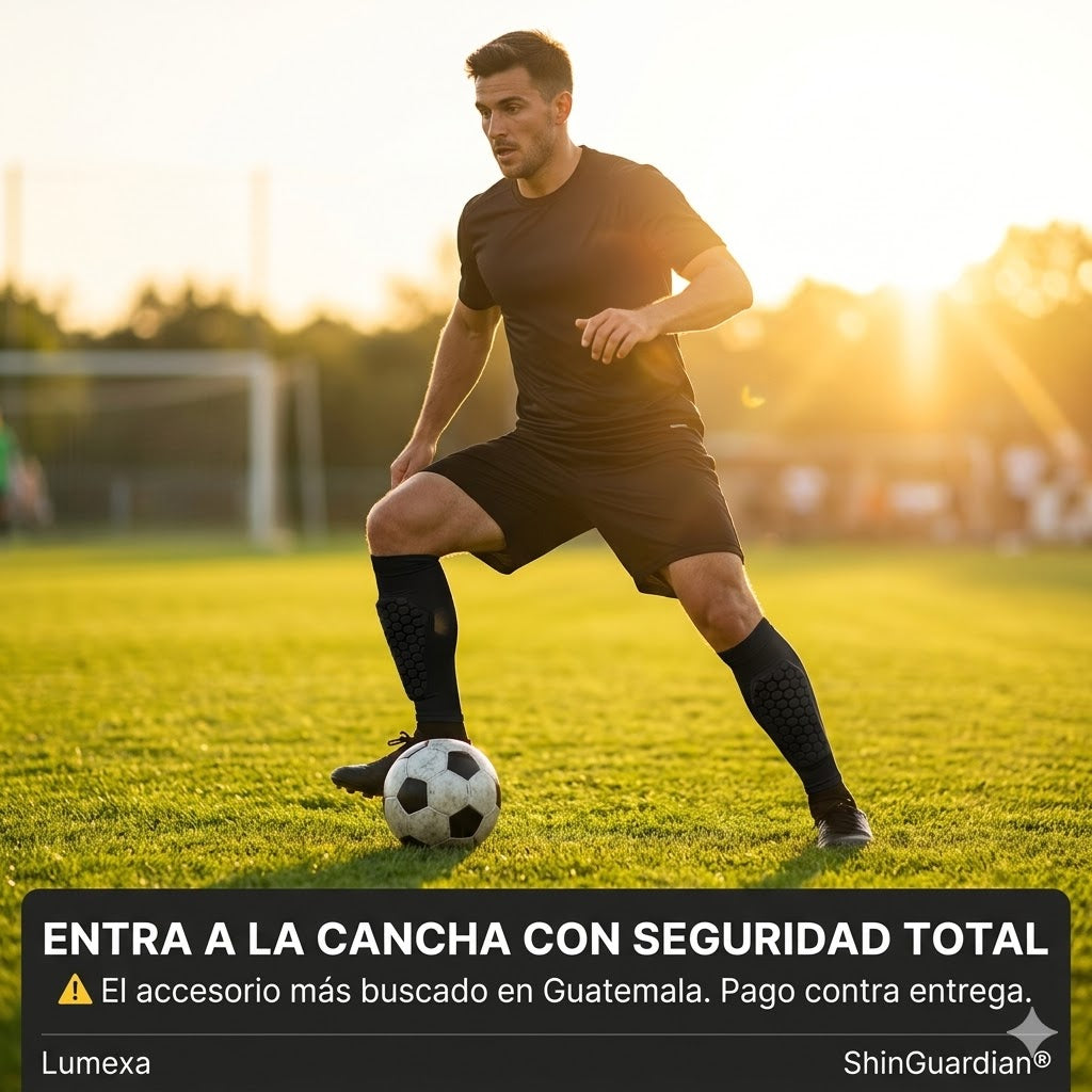 ShinGuardian®: Par de Compresión con Acolchado Hexagonal Antigolpes