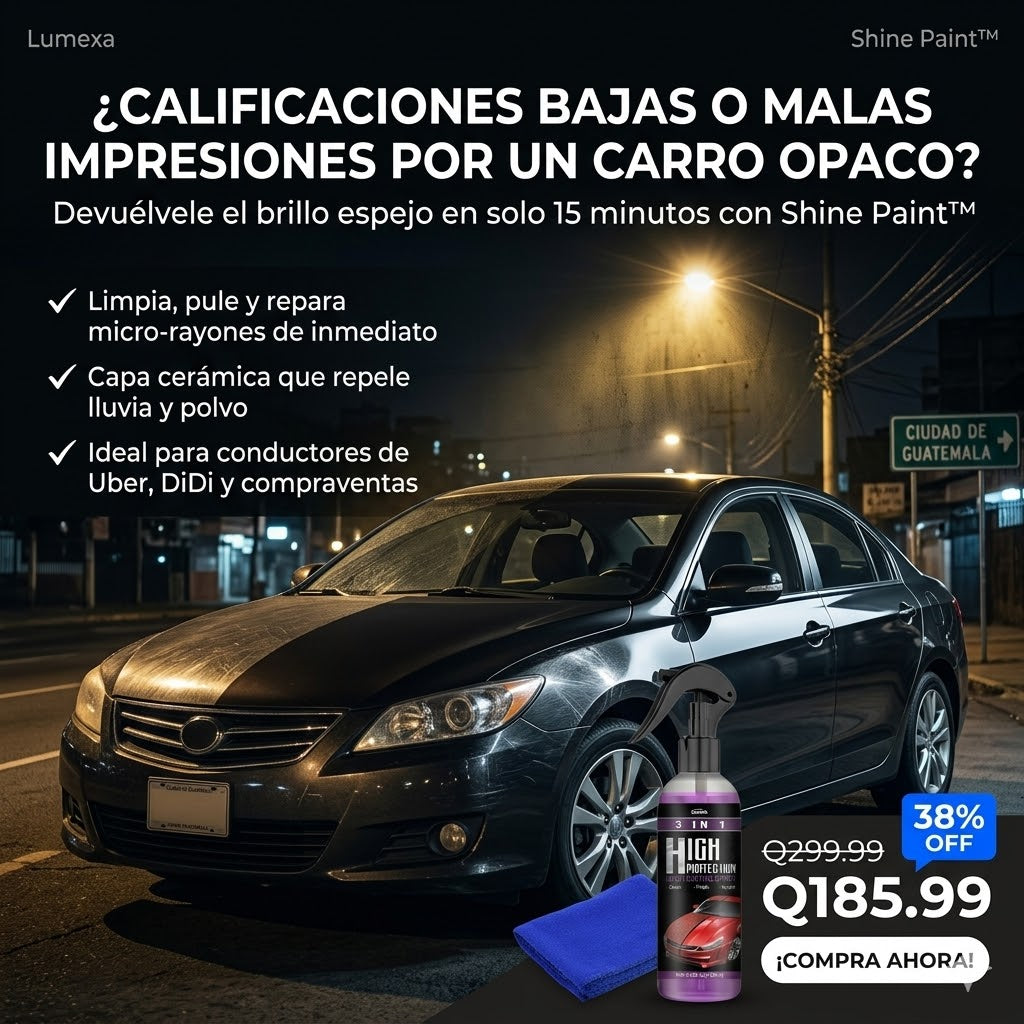 Shine Paint™: Spray de Cerámica Líquida 3 en 1 + Microfibra de Regalo