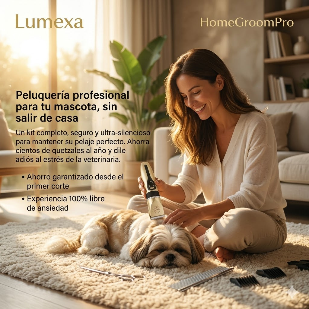HomeGroomPro®: Máquina Silenciosa + 4 Guías y Accesorios