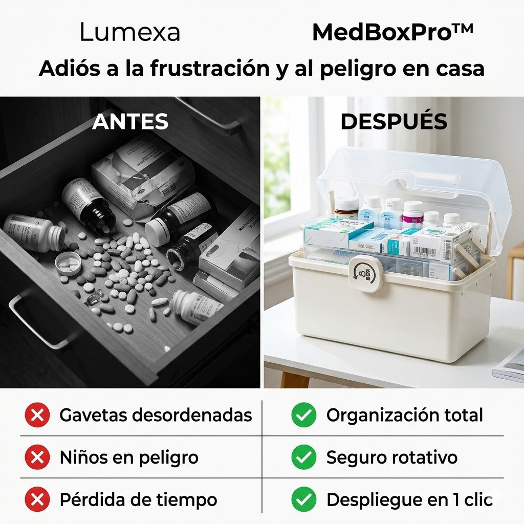 MedBoxPro™: istema Desplegable de 3 Niveles con Cierre de Seguridad