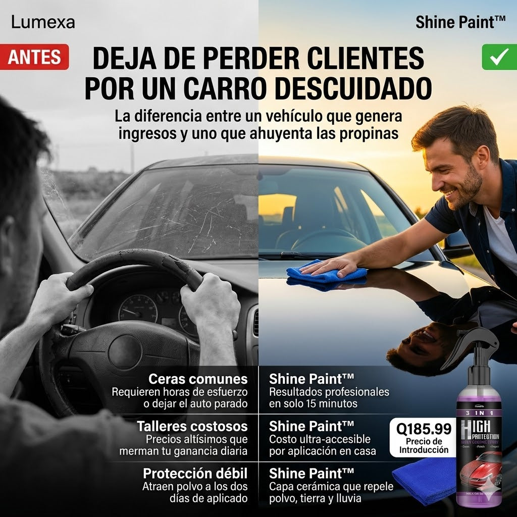 Shine Paint™: Spray de Cerámica Líquida 3 en 1 + Microfibra de Regalo