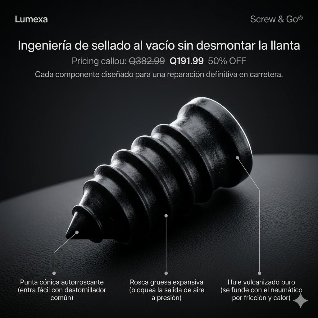 Screw & Go®: Kit de Reparación de 30 Pinchazos (Motos y Carros)
