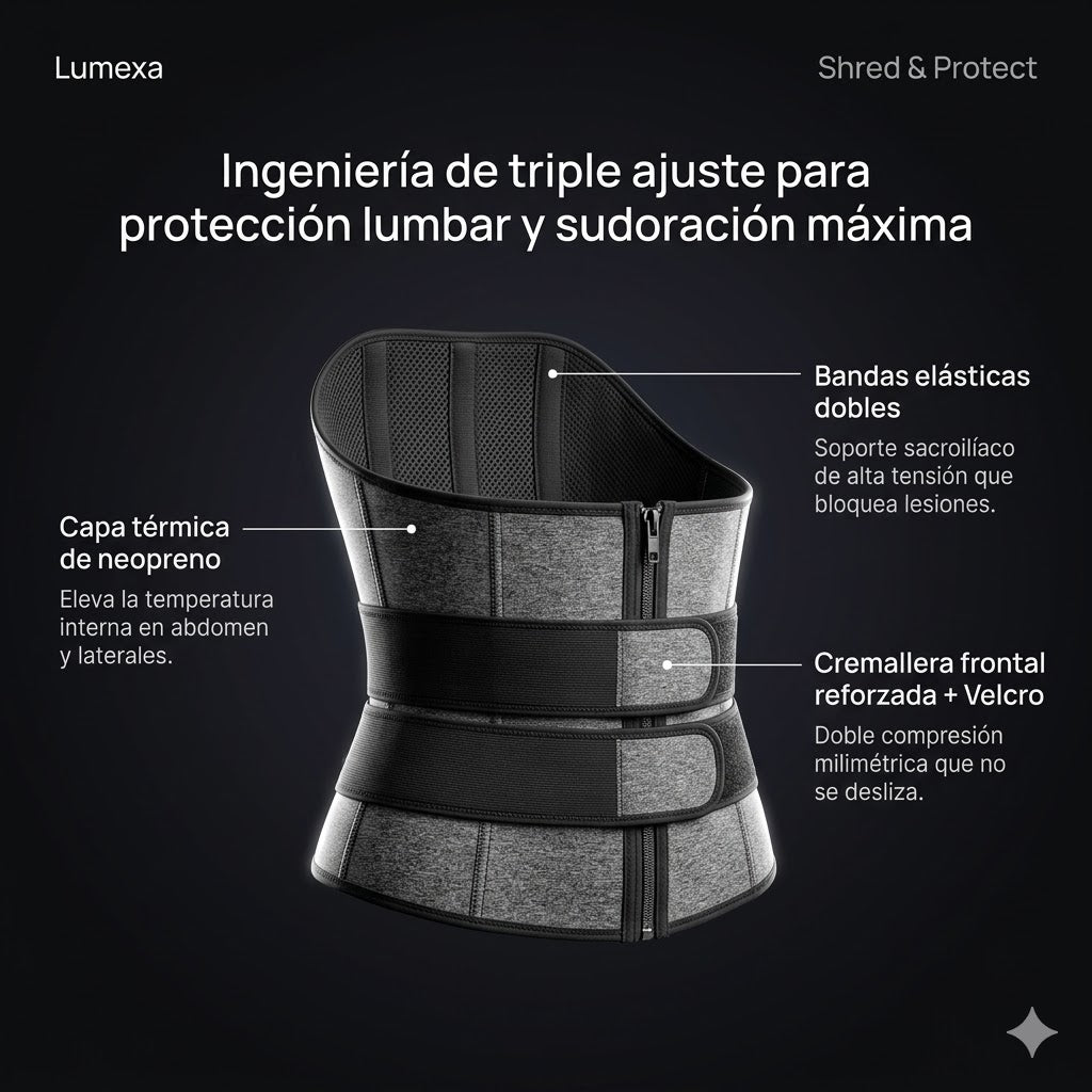 Shred & Protect™: Doble Banda de Compresión Térmica y Soporte Lumbar