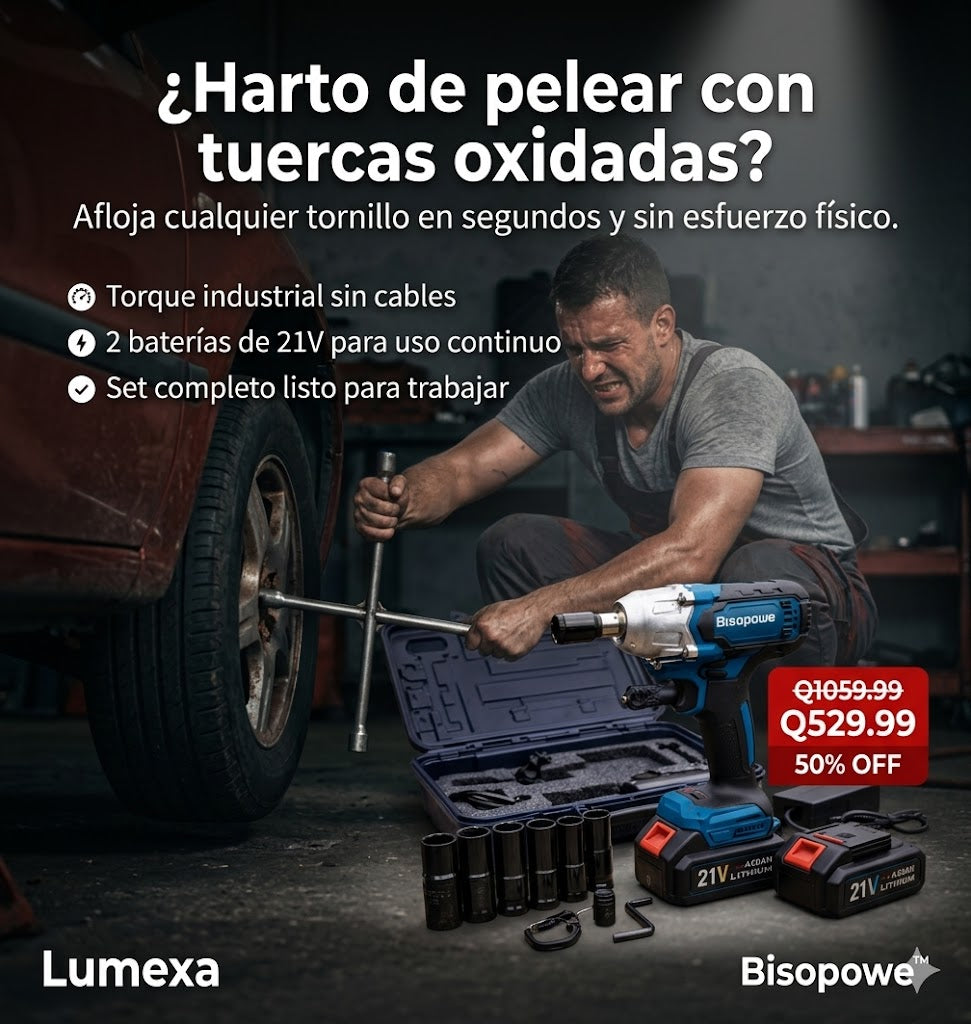 Bisopowe™: Alto Torque con Doble Batería de 4.0Ah y Accesorios