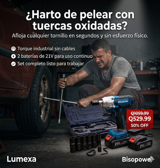 Bisopowe™: Alto Torque con Doble Batería de 4.0Ah y Accesorios