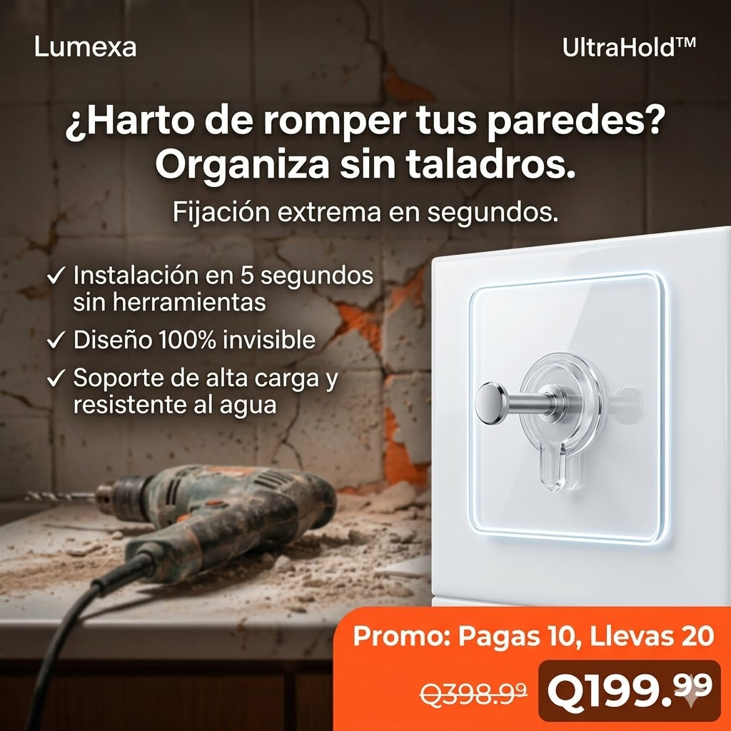 UltraHold™: ¡Pagas 10 y llevas 20 Ganchos!