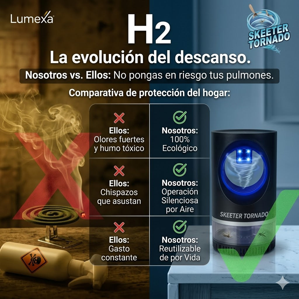 Skeeter®: Succión por Vórtice y Luz UV