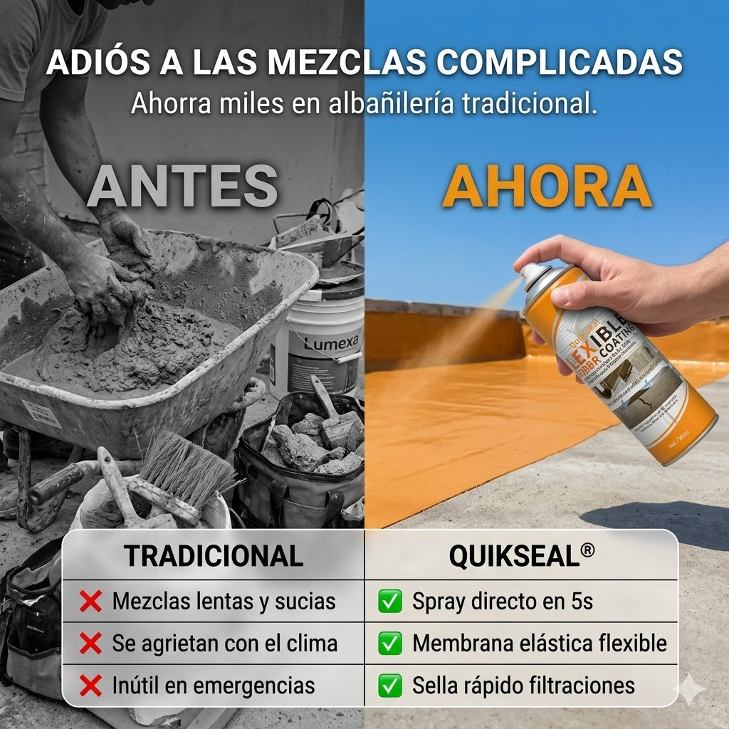 QuikSeal®: Spray Sellador Antifugas de Caucho Líquido