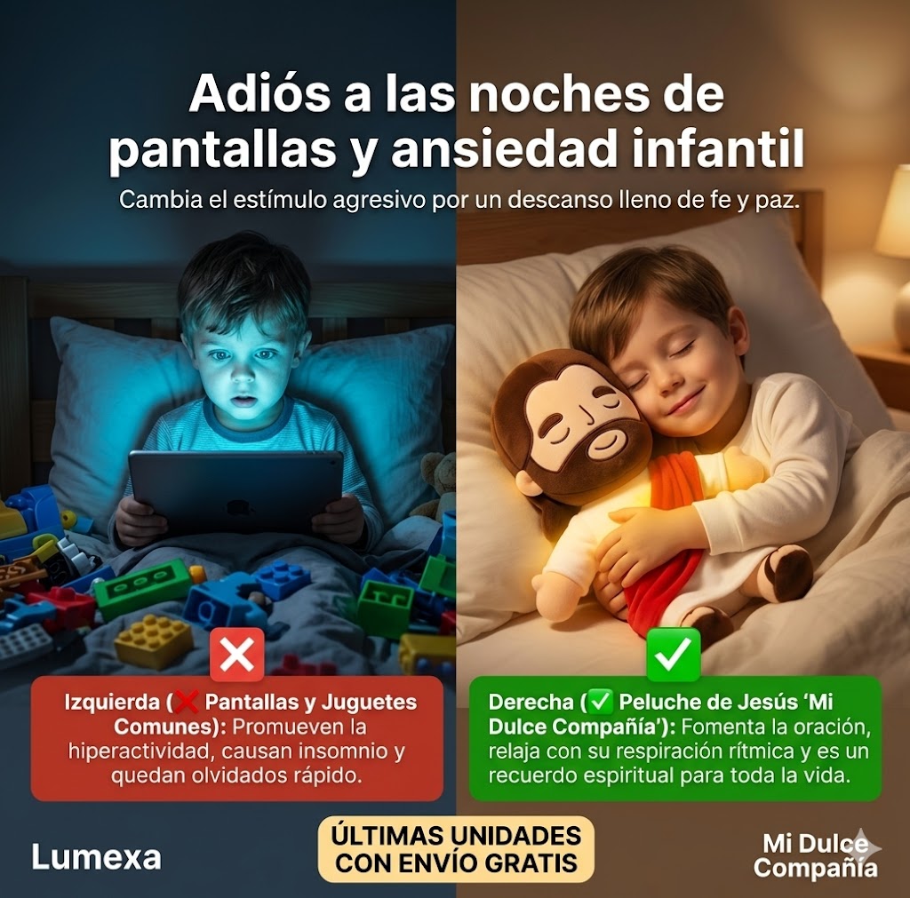 Peluche Terapéutico de Jesús con Simulación de Respiración, Luz Cálida y Melodías