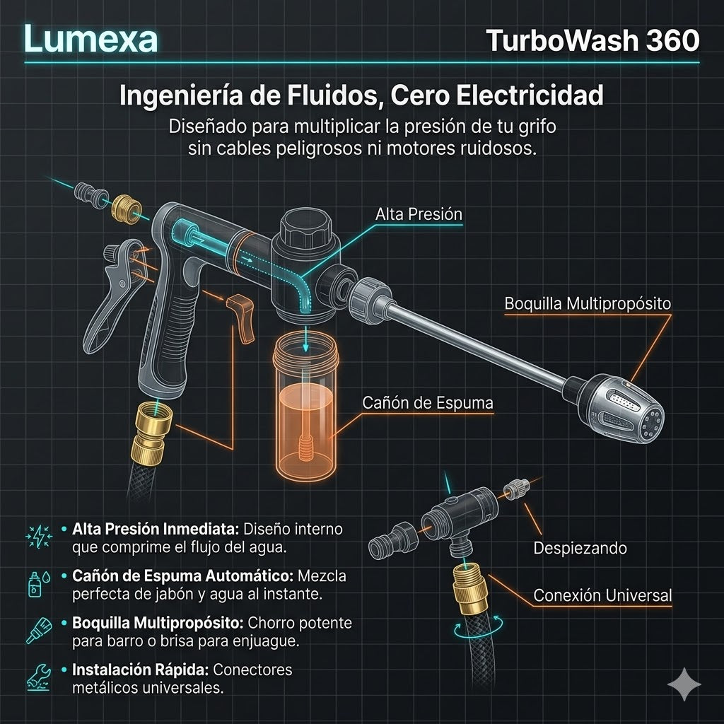 TurboWash360™: Limpieza Profesional Sin Electricidad